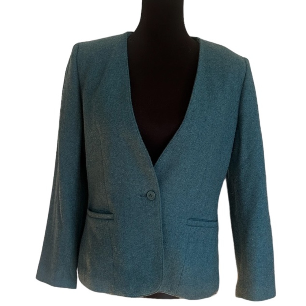 Vintage Labielle Beeline Designer Collection Blue Blazer 60%Wool Size 10